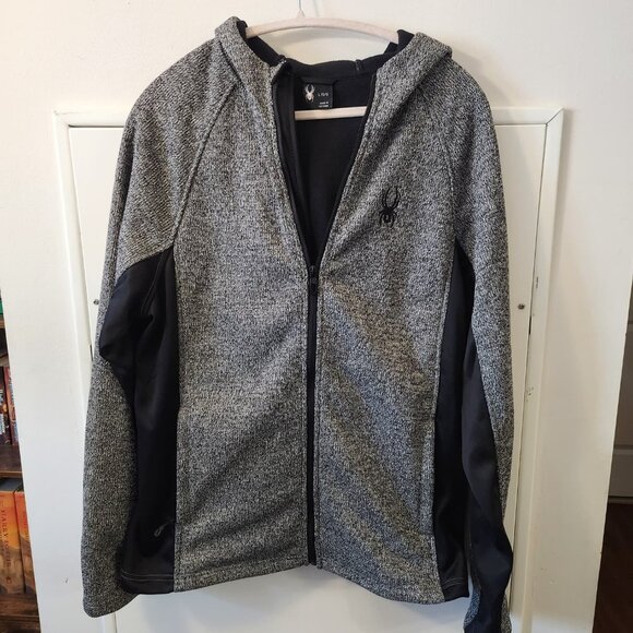 Spyder Men’s Performance Zip Hoodie Jacket | Charcoal Heather | Size L | NWT - Picture 1 of 5